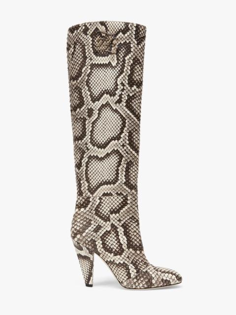 FENDI High-heeled boots in brown python