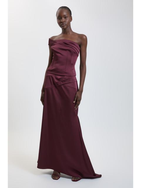 KAREN MILLEN Tailored Satin Drape FishTail Maxi Skirt