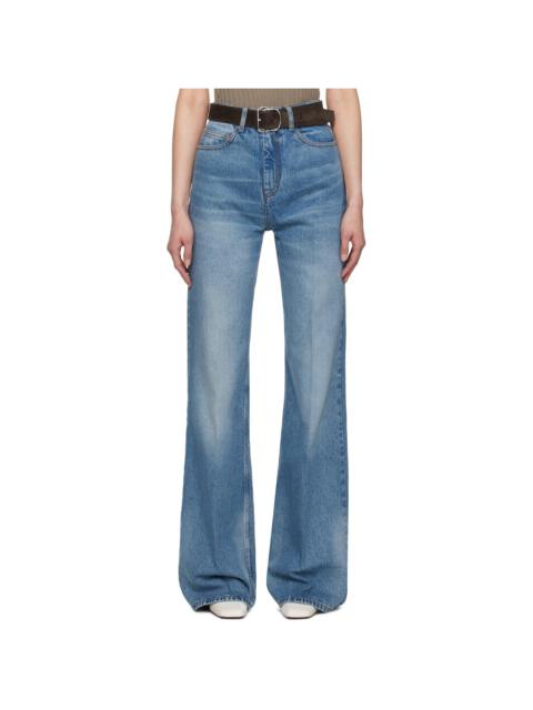 AMI Paris Blue Cotton Flare Fit Jeans