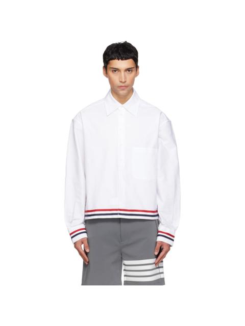 Thom Browne White RWB Rugby Oxford Shirt