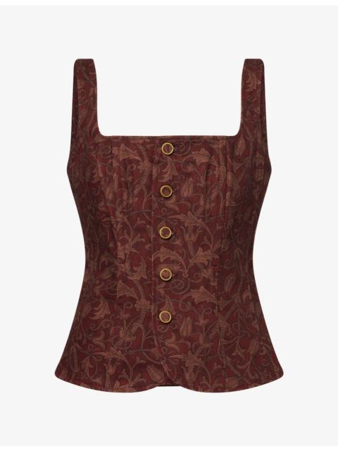 PAIGE Alessia Graphic-Pattern Cotton Top
