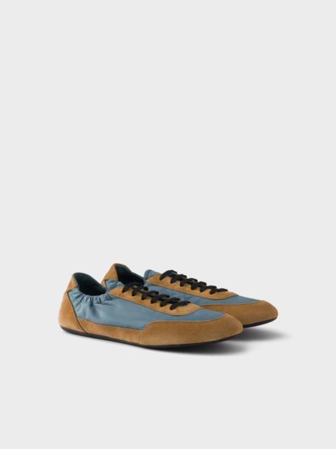 Prada Collapse Re-Nylon and suede sneakers
