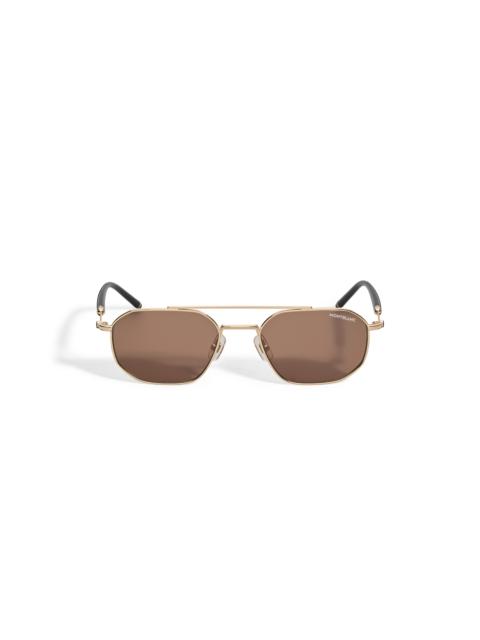 Montblanc SQUARED SUNGLASSES WITH GOLD-COLORED METAL FRAME