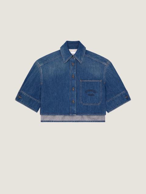 Givenchy CROPPED COCOON SHIRT IN MEDIUM BLUE DENIM