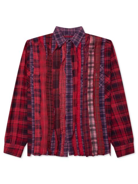 OVER DYED RIBBON WIDE SHIRT - RED