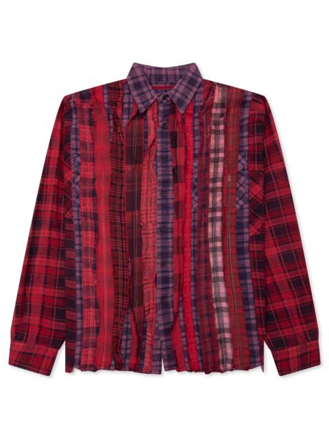 NEEDLES OVER DYED RIBBON WIDE SHIRT - RED