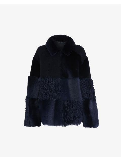 WHISTLES Hema relaxed-fit shearling coat