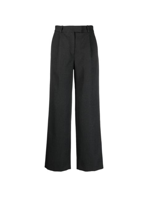 pressed-crease wool-blend tailored trousers