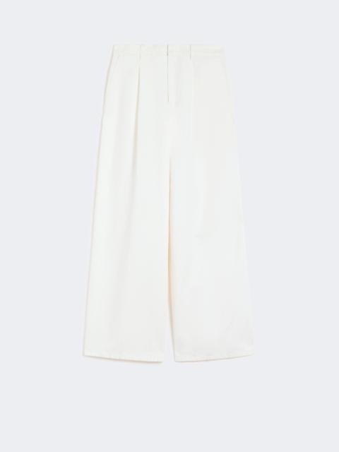 'S Max Mara Wide-fit cotton and linen trousers - WHITE