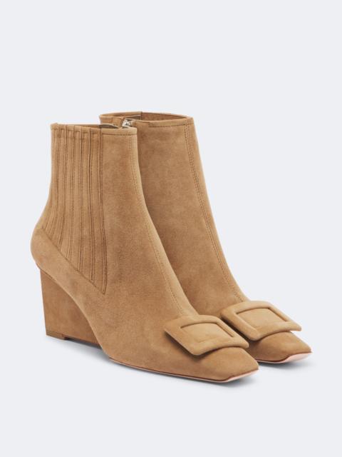 Roger Vivier Belle Vivier suede wedge ankle boots