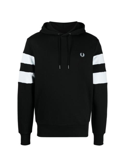 Fred Perry striped sleeve cotton hoodie