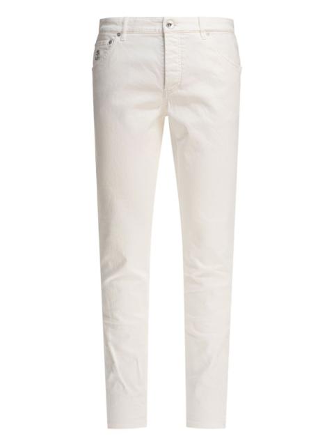 Brunello Cucinelli logo-patch trousers