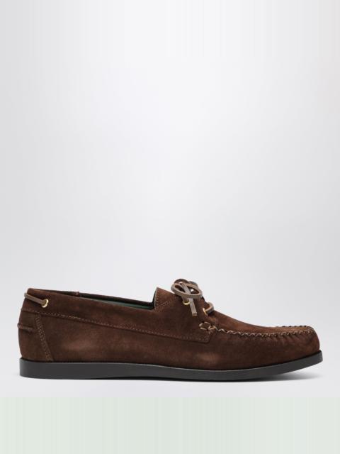 VINNY’s Brown Boat Shoe In Suede
