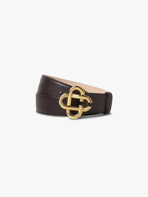 CASABLANCA Women's Brown & Gold Classic Leather CC Logo Belt | Casablanca Paris