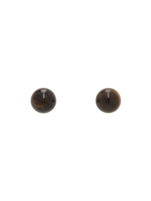 Dries Van Noten Gold & Brown Tiger's Eye Earrings