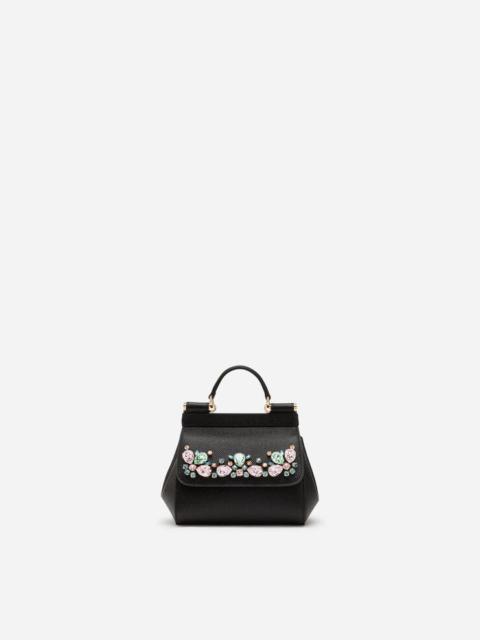 Dolce & Gabbana Dauphine calfskin Sicily mini bag with rhinestone embellishement