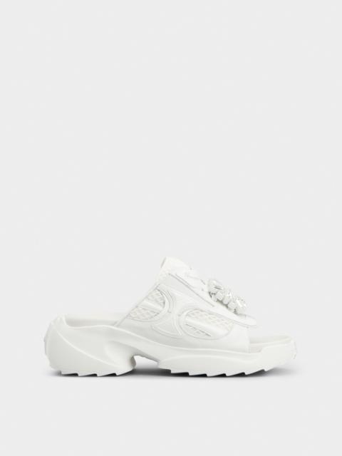 Roger Vivier Viv' on the Run Mules in leather and fabric