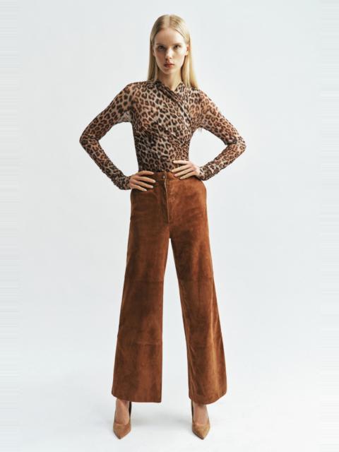 BARDOT Evina Genuine Suede Pant In Russet