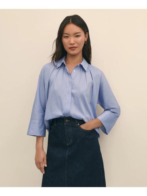 Brooks Brothers Relaxed Cotton Dobby Shirt With Wide Sleeves