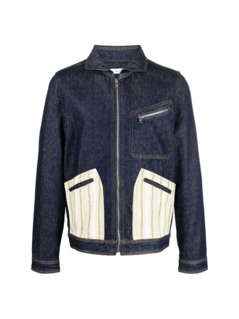 WALES BONNER contrast-panel denim jacket