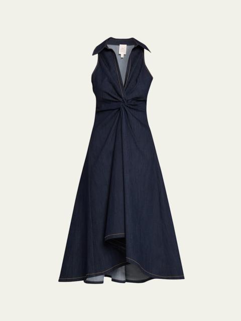 Cinq à Sept Sherri Twist-Front Denim Dress