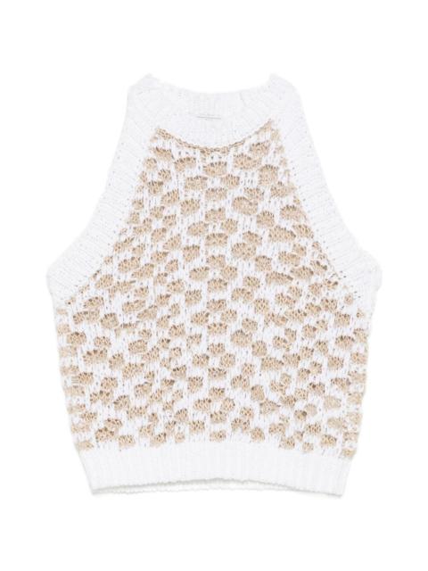 PESERICO crocheted-construction halterneck top