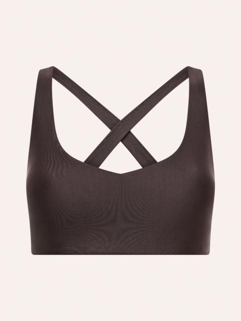P.E NATION FAIRMONT KEYHOLE SPORTS BRA IN COFFEE SHINE