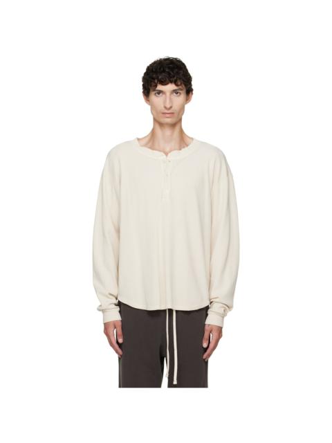 LES TIEN Off-White Thermal Baseball Hem Henley