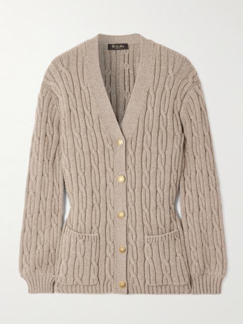 Loro Piana Cable-knit Cashmere-blend Cardigan