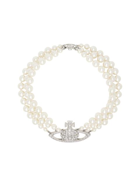 Vivienne Westwood Three Row Pearl Bas Relief Necklace