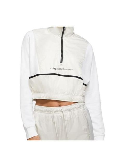 Nike (WMNS) Nike Sportswear Zipper Cardigan Tops Short 'White' CU6383-100