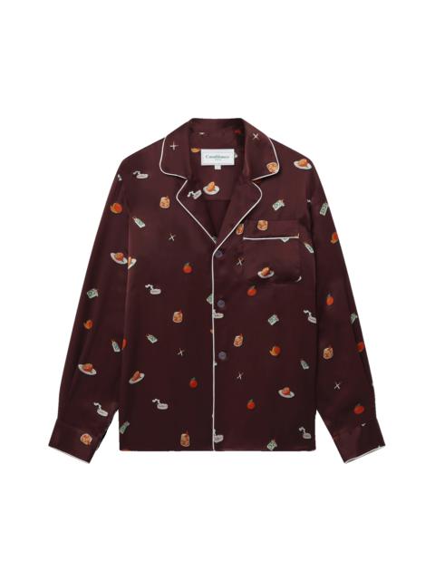 CASABLANCA Vices Silk Satin Pyjama Shirt