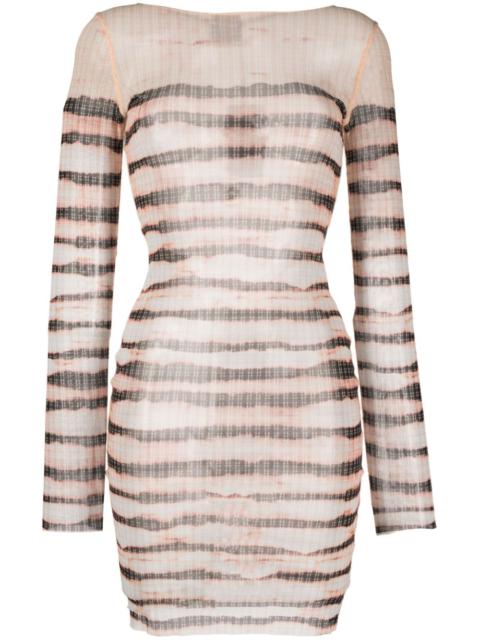 Jean Paul Gaultier JEAN PAUL GAULTIER WOMEN High Neck Long Sleeve Dress Ecru/Brown