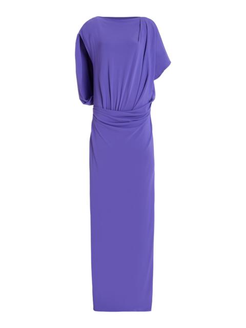 Hollins Asymmetrical Cape Gown purple