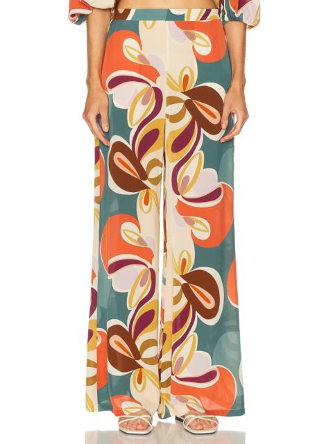 ADRIANA DEGREAS Organic Floral Wide Leg Pant