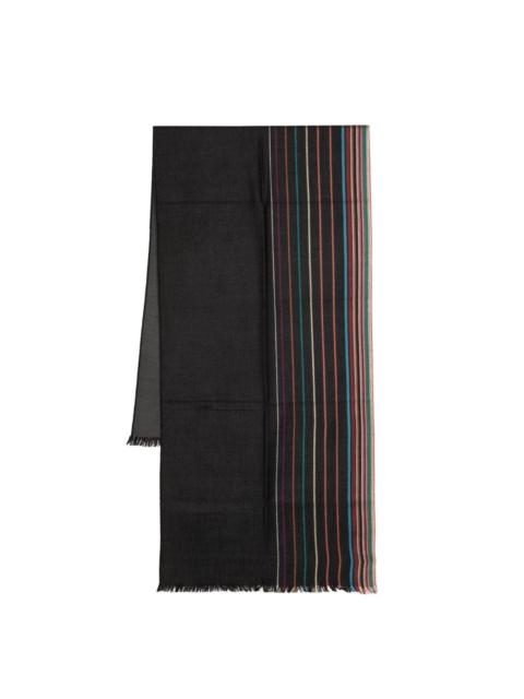 wool-silk signature stripe scarf