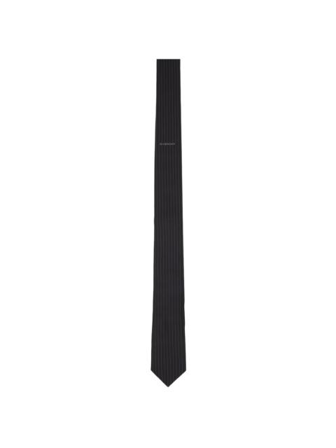 Givenchy Black Micro Stripe & Logo Tie