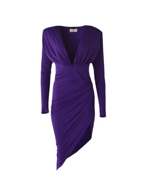 V-neck draped-design dress