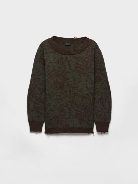 Prada Wide-neck Shetland wool sweater