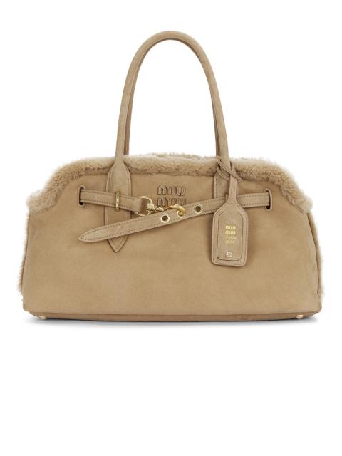 Miu Miu Aventure Camoscio Shearling Bag