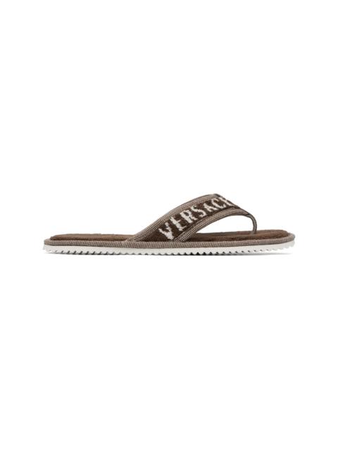 VERSACE Brown Cotton-Terry Flip-Flops