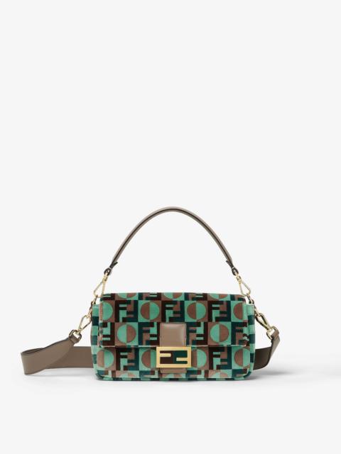 FENDI Baguette® Multicolor Fendi Dots tapestry-effect fabric bag