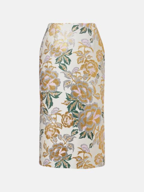 CAROLINA HERRERA Floral jacquard midi skirt