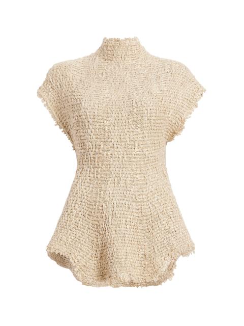 KHAITE Gilles Knit Hemp-Silk Top tan