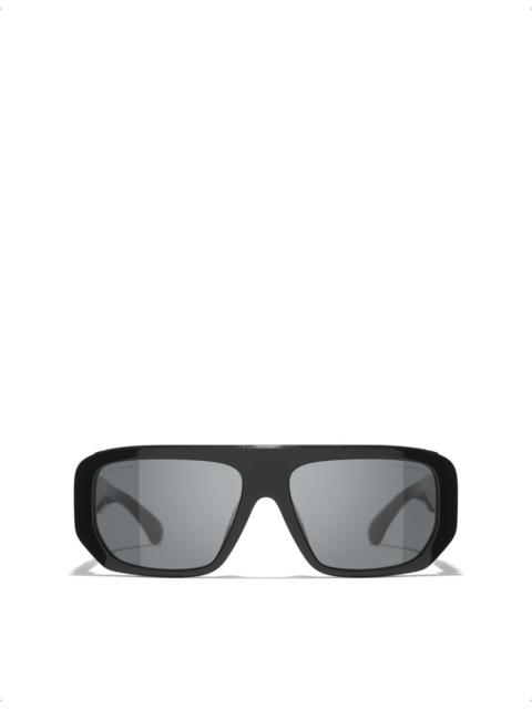 CHANEL CH5556U Square-Frame Acetate Sunglasses