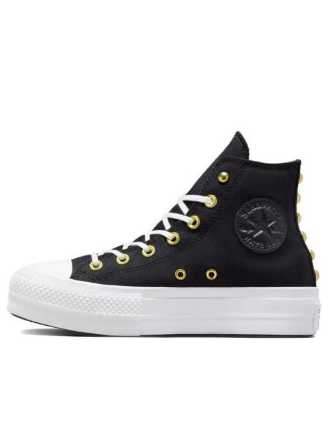Converse (WMNS) Converse Chuck Taylor All Star Lift Platform Star Studded 'Black White Gold' A05453C