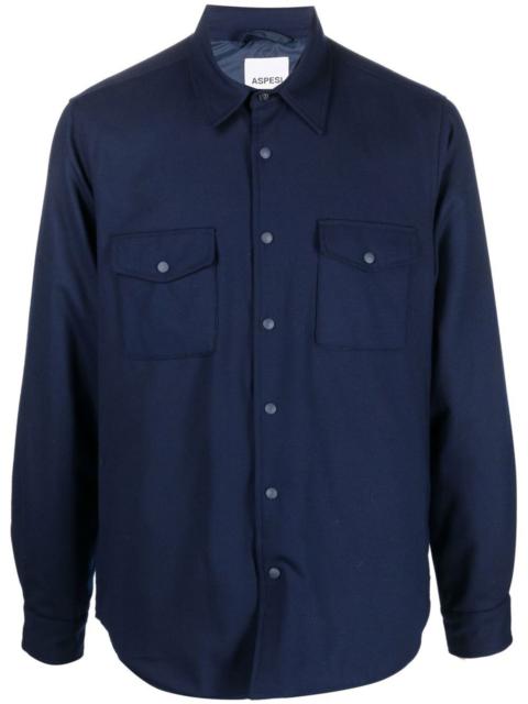 buttoned-up long-sleeved shirt