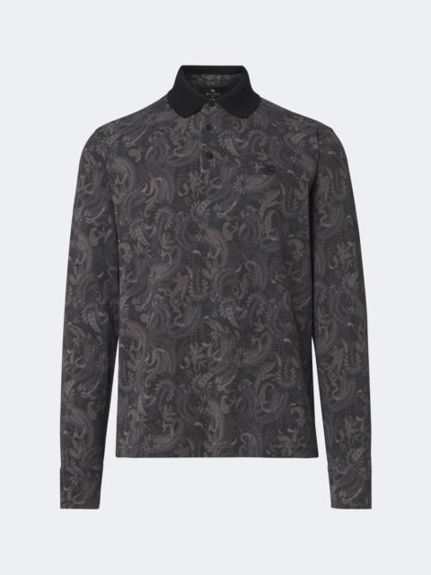 Etro Printed cotton piqué polo shirt