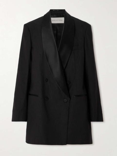 Dries Van Noten Double-breasted linen, cotton and silk-blend blazer