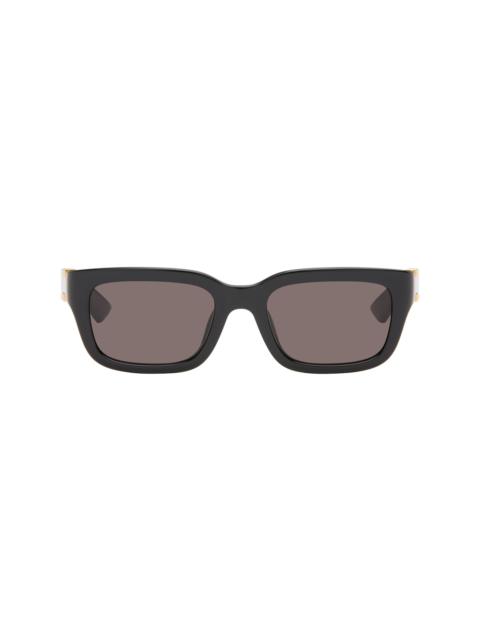 Bottega Veneta Black Rectangular Ribbon Sunglasses
